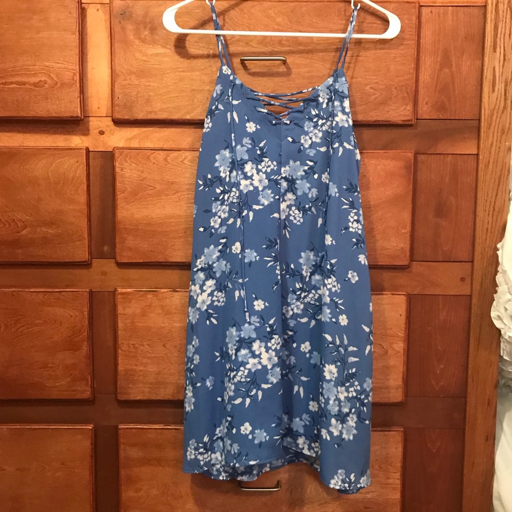 Blue Floral Spring Dress XS